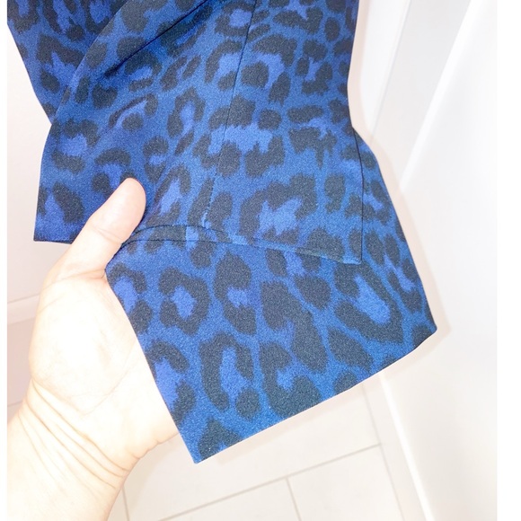 KATE SPADE Cobalt Blue Leopard Print Ankle Pants SZ: 2 - Picture 6 of 10